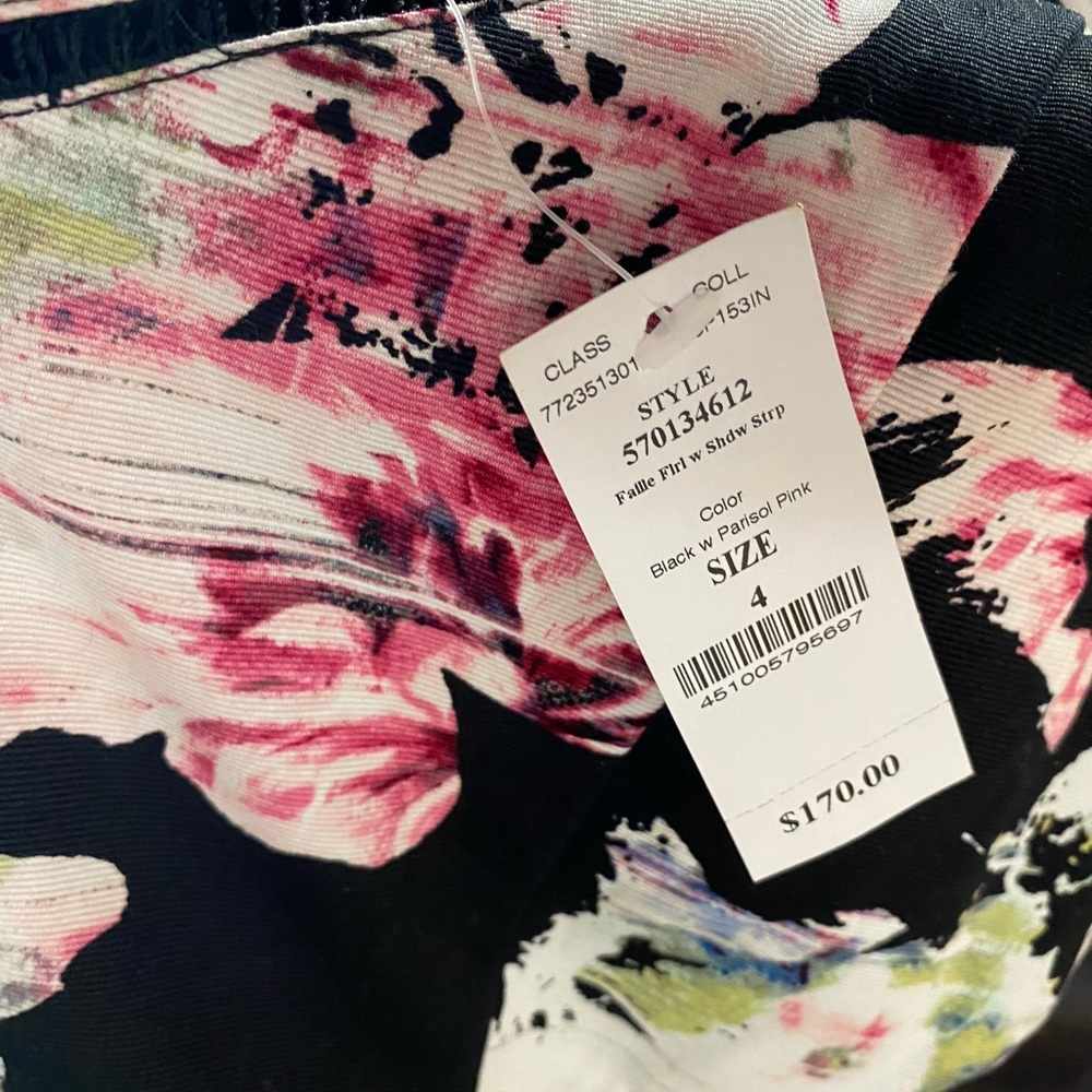 White House Black Market|4| “Faille Firl” in black & parasol pink. NWT. - Picture 3 of 9